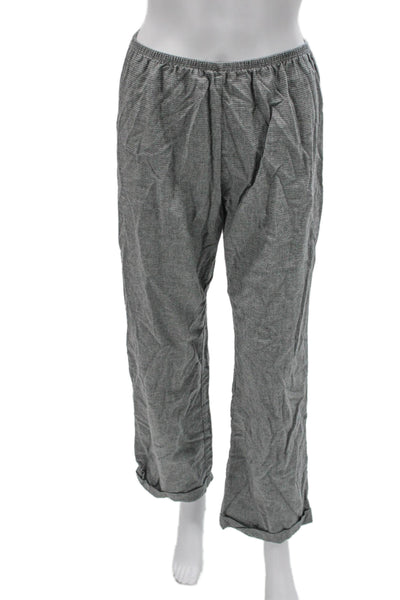 Donni Women Gray Striped Cotton Sweatpants Pull On Size S