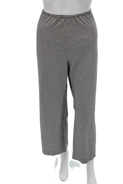 Donni Women Striped Gray Pull On Sweatpants Size L