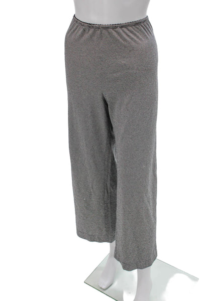 Donni Women Striped Gray Pull On Sweatpants Size L