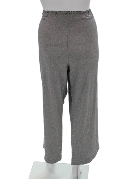 Donni Women Striped Gray Pull On Sweatpants Size L