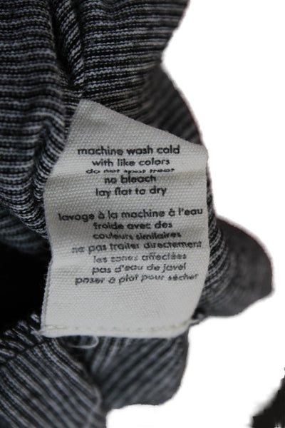 Donni Women Striped Gray Pull On Sweatpants Size L