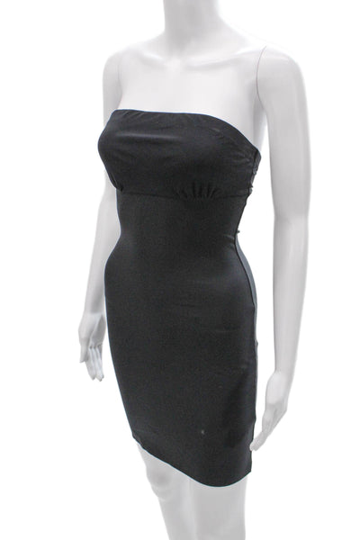 Commando Control Womens Black One Piece Shapewear Nylon Square Neck Size M
