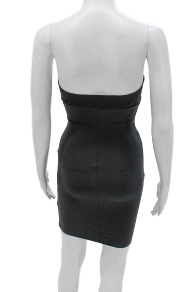 Commando Control Womens Black One Piece Shapewear Nylon Square Neck Size M