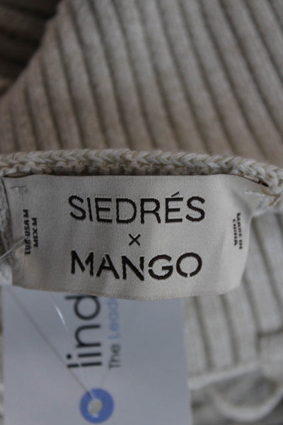 Siedres X Mango Women Beige Floral Maxi Dress Square Neck Sleeveless Size M