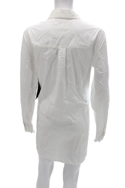 Hyacinth House Women Shirt Dress White Floral Long Sleeve Size M