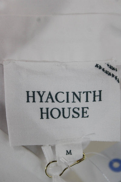 Hyacinth House Women Shirt Dress White Floral Long Sleeve Size M