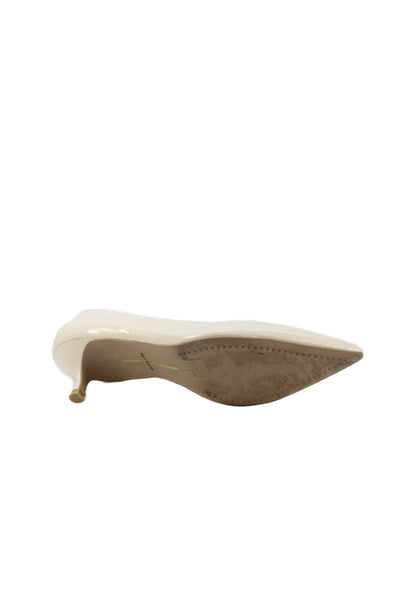 Dolce Vita Womens Leather Pointed Toe Slip On Heels Cream Size 9
