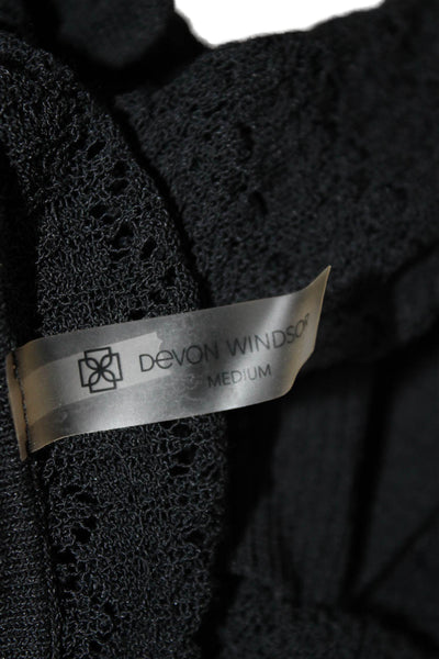 Devon Windsor Women Black Geometric Collared Long Sleeve Button Set Size S
