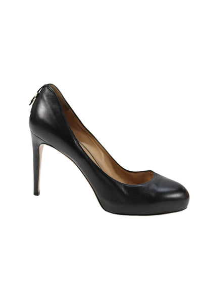 Salvatore Ferragamo Womens Leather Gold Tone Classic Pumps Black Size 38 8