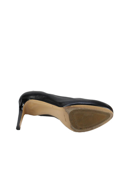 Salvatore Ferragamo Womens Leather Gold Tone Classic Pumps Black Size 38 8