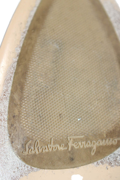 Salvatore Ferragamo Womens Leather Gold Tone Classic Pumps Black Size 38 8
