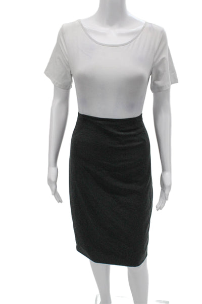 M.M. Lafleur Womens Straight Pencil Skirt Gray Polyester Zip Size 6