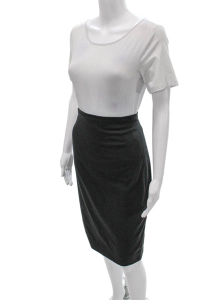 M.M. Lafleur Womens Straight Pencil Skirt Gray Polyester Zip Size 6