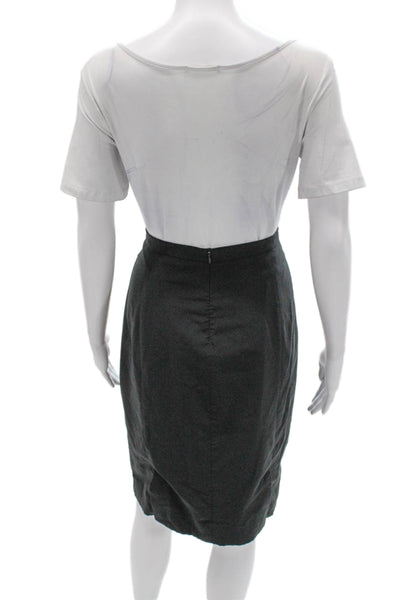 M.M. Lafleur Womens Straight Pencil Skirt Gray Polyester Zip Size 6
