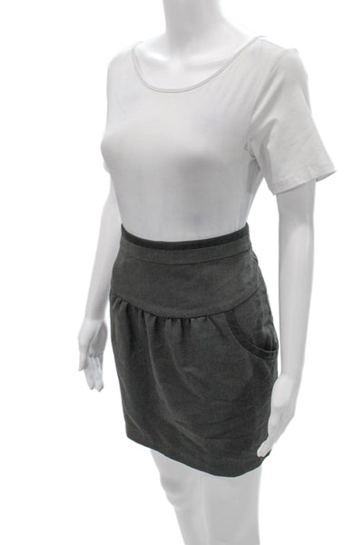 Kookai Womens Gray Mini Straight Pencil Skirt Zip Size 36