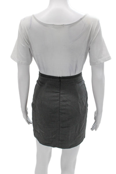 Kookai Womens Gray Mini Straight Pencil Skirt Zip Size 36