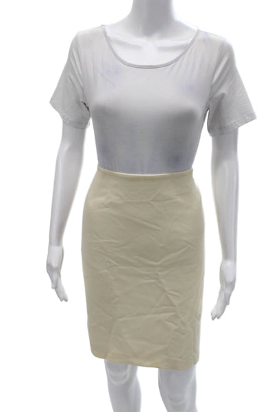Lafayette 148 New York Womens Straight Pencil Skirt Beige Virgin Wool Size 10