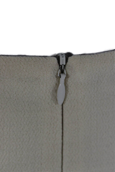 Lafayette 148 New York Womens Straight Pencil Skirt Beige Virgin Wool Size 10