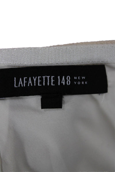 Lafayette 148 New York Womens Straight Pencil Skirt Beige Virgin Wool Size 10