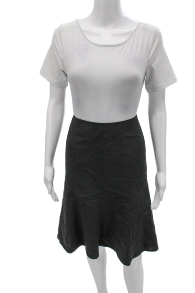 Akris Punto Womens A-Line Wool Gray Knee Length Skirt Zip Size 12