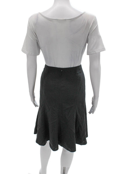 Akris Punto Womens A-Line Wool Gray Knee Length Skirt Zip Size 12