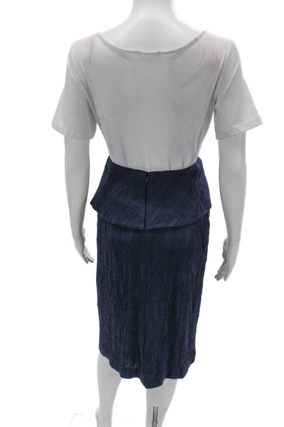 M.M. Lafleur Women Wrap Skirt Blue Zip Knee Length Size 2