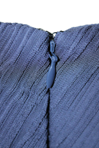 M.M. Lafleur Women Wrap Skirt Blue Zip Knee Length Size 2