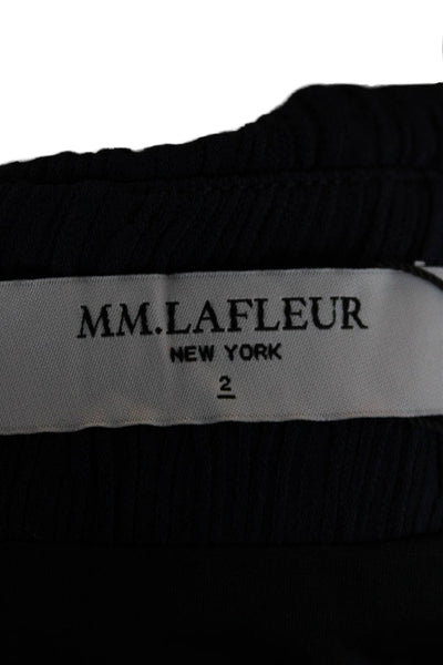 M.M. Lafleur Women Wrap Skirt Blue Zip Knee Length Size 2