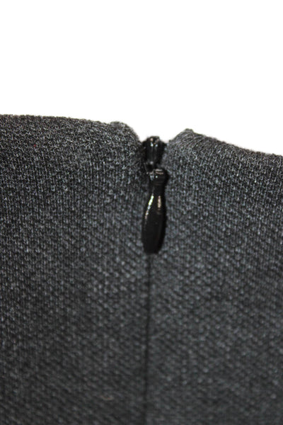 M.M. Lafleur Women Gray Sheath Dress Boat Neck Knee Length Sleeveless Size 10
