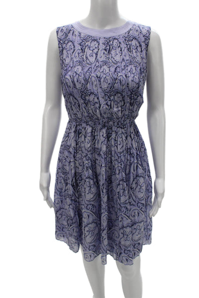 J. Mclaughlin Womens Fit & Flare Silk Purple Sleeveless Dress Size XS