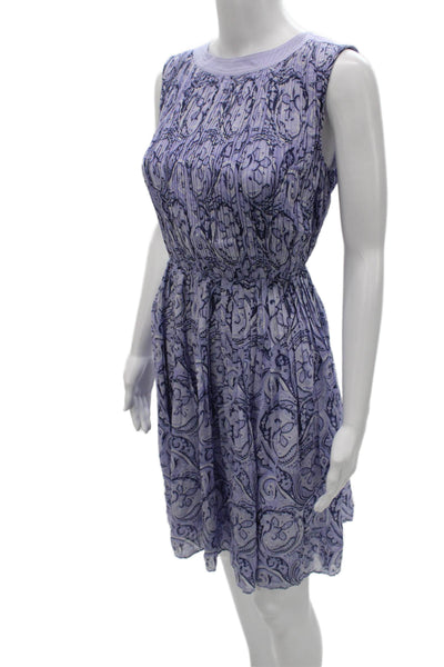 J. Mclaughlin Womens Fit & Flare Silk Purple Sleeveless Dress Size XS