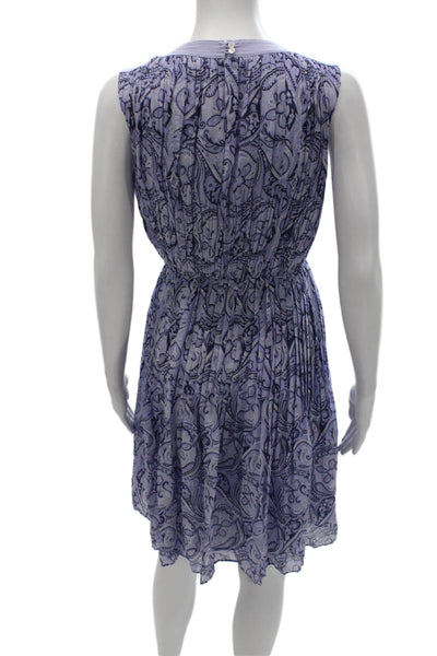 J. Mclaughlin Womens Fit & Flare Silk Purple Sleeveless Dress Size XS