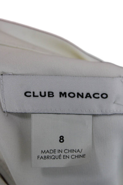 Club Monaco Women Sheath Dress Ivory High Neck Sleeveless Knee Length Zip Size 8