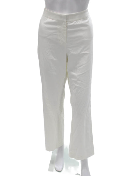 Lafayette 148 New York Women Dress Pants White Zip Inseam 29 Size 10