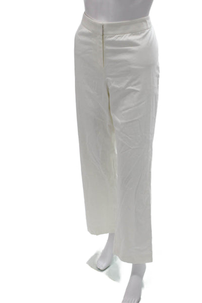 Lafayette 148 New York Women Dress Pants White Zip Inseam 29 Size 10