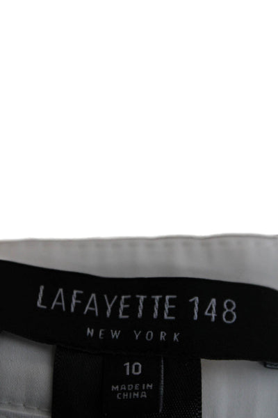 Lafayette 148 New York Women Dress Pants White Zip Inseam 29 Size 10
