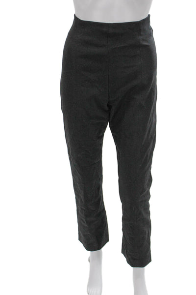 M.M. Lafleur Womens Cropped Gray Pants Zip Closure 52%Cotton Size 10