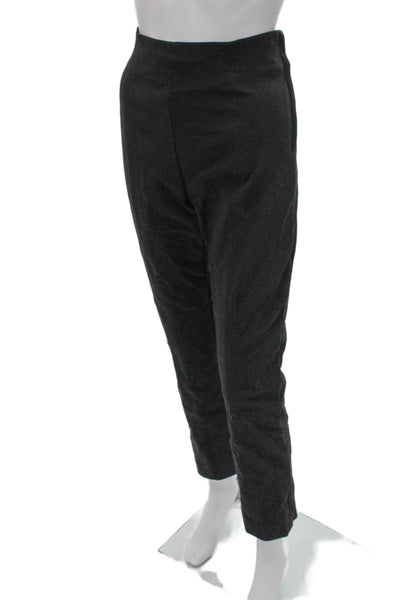 M.M. Lafleur Womens Cropped Gray Pants Zip Closure 52%Cotton Size 10