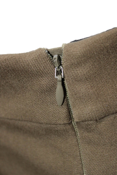 Lafayette 148 New York Women Ankle Pants Green Cotton Pull On Size 10