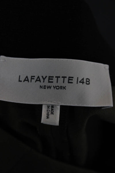 Lafayette 148 New York Women Ankle Pants Green Cotton Pull On Size 10