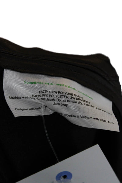 M.M. Lafleur Women Cropped Gray Pull On Polyurethane Pants Size 14