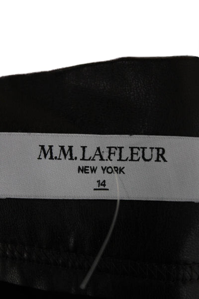M.M. Lafleur Women Cropped Gray Pull On Polyurethane Pants Size 14