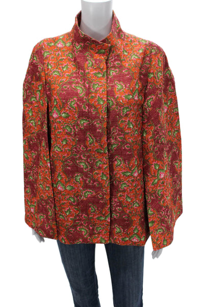 Flora Bea Womens Floral Multicolor Jacket Cape Button Size XL