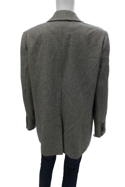 Kobi Halperin Womens Houndstooth Blazer Black Button Size L