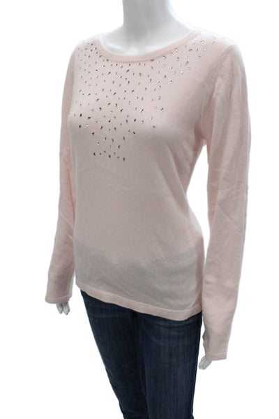 Forte Cashmere Women Pink Boat Neck Pullover Sweater 100% Cashmere Size XL