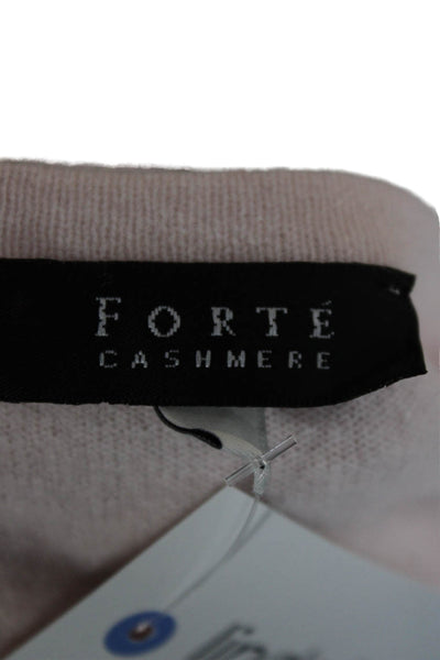 Forte Cashmere Women Pink Boat Neck Pullover Sweater 100% Cashmere Size XL