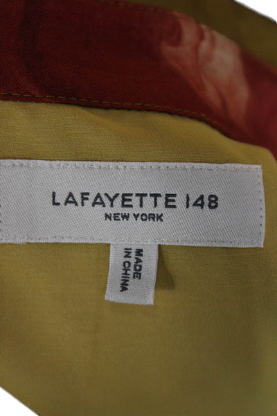 Lafayette 148 New York Womens Marbled Collared Blouse Longsleeve Size L