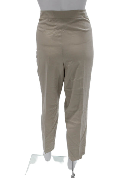 Lafayette 148 New York Womens Dress Pants Beige Virgin Wool Solid Size 14