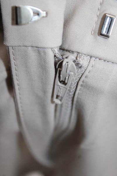 Lafayette 148 New York Womens Dress Pants Beige Virgin Wool Solid Size 14
