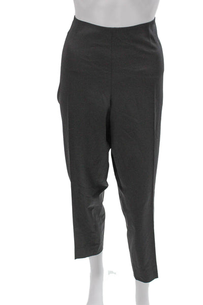 Lafayette 148 New York Women Cropped Gray Virgin Wool Pants Size 14